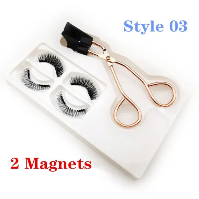 VenusFox False Magnetic Eyelashes on Magnets Magnetic Lashes Eyelash Extension Natural Magnetic Eyelashes Tweezers Magnetic Lash Kit