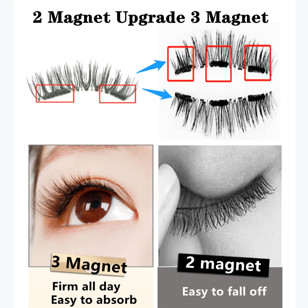 VenusFox False Magnetic Eyelashes on Magnets Magnetic Lashes Eyelash Extension Natural Magnetic Eyelashes Tweezers Magnetic Lash Kit