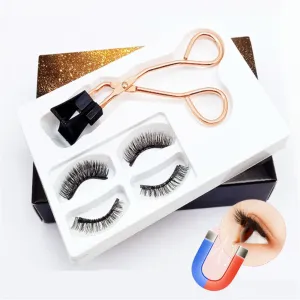 VenusFox False Magnetic Eyelashes on Magnets Magnetic Lashes Eyelash Extension Natural Magnetic Eyelashes Tweezers Magnetic Lash Kit