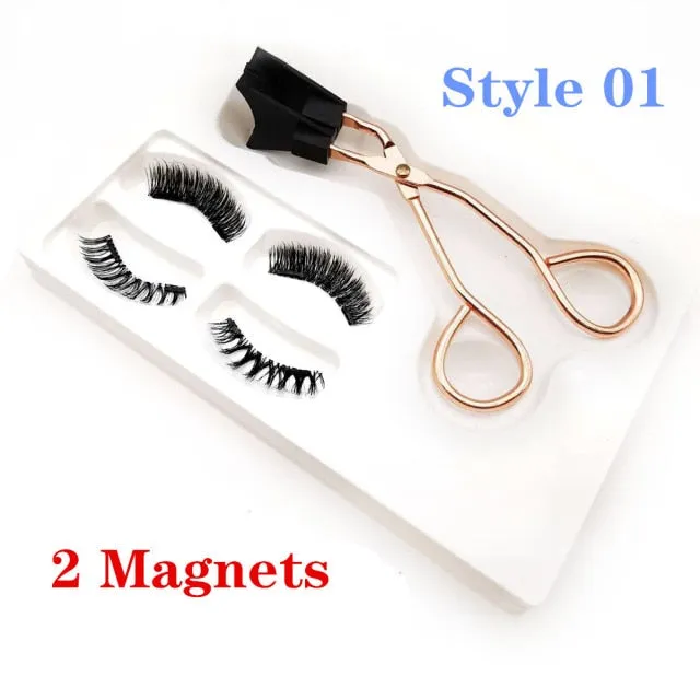 VenusFox False Magnetic Eyelashes on Magnets Magnetic Lashes Eyelash Extension Natural Magnetic Eyelashes Tweezers Magnetic Lash Kit