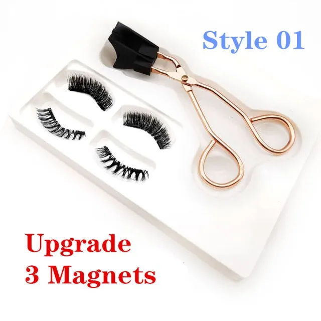 VenusFox False Magnetic Eyelashes on Magnets Magnetic Lashes Eyelash Extension Natural Magnetic Eyelashes Tweezers Magnetic Lash Kit