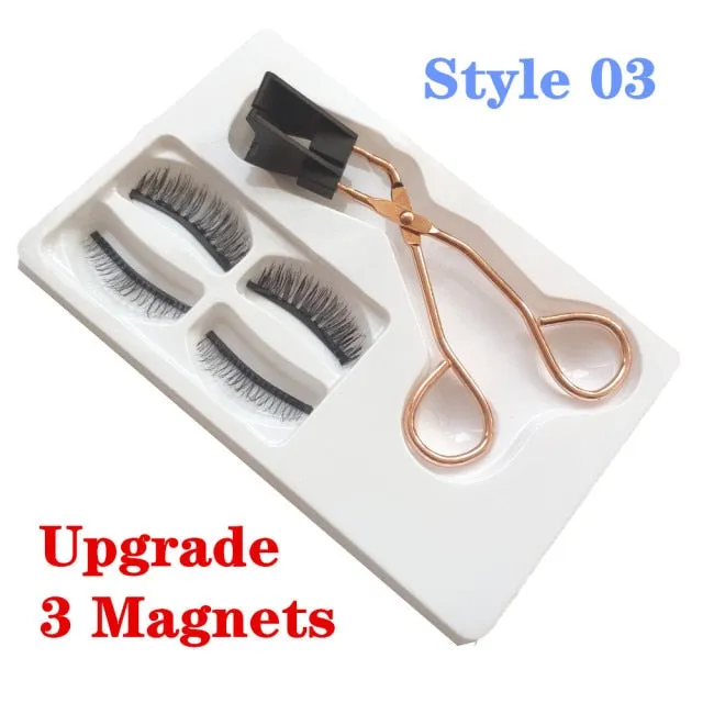 VenusFox False Magnetic Eyelashes on Magnets Magnetic Lashes Eyelash Extension Natural Magnetic Eyelashes Tweezers Magnetic Lash Kit