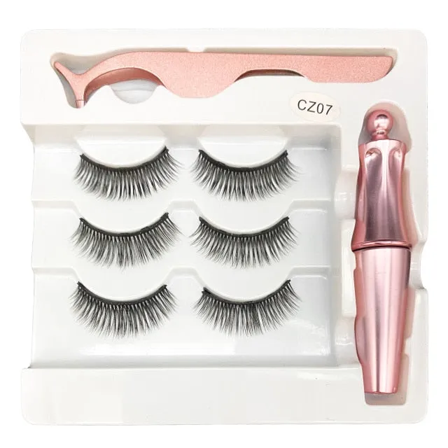 VenusFox Magnetic Eyelashes Lash Extensions Waterproof Magnet Eyeliner Long Lasting Natural Magnetic Lashes False Make Up Set