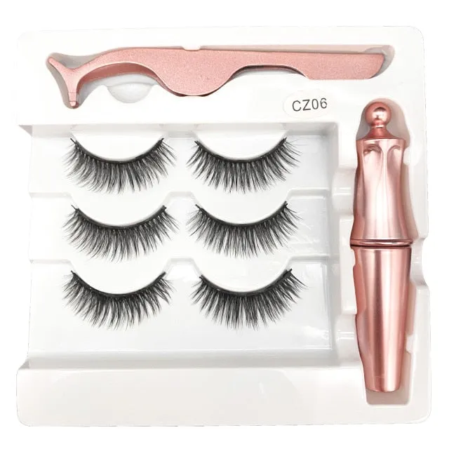 VenusFox Magnetic Eyelashes Lash Extensions Waterproof Magnet Eyeliner Long Lasting Natural Magnetic Lashes False Make Up Set