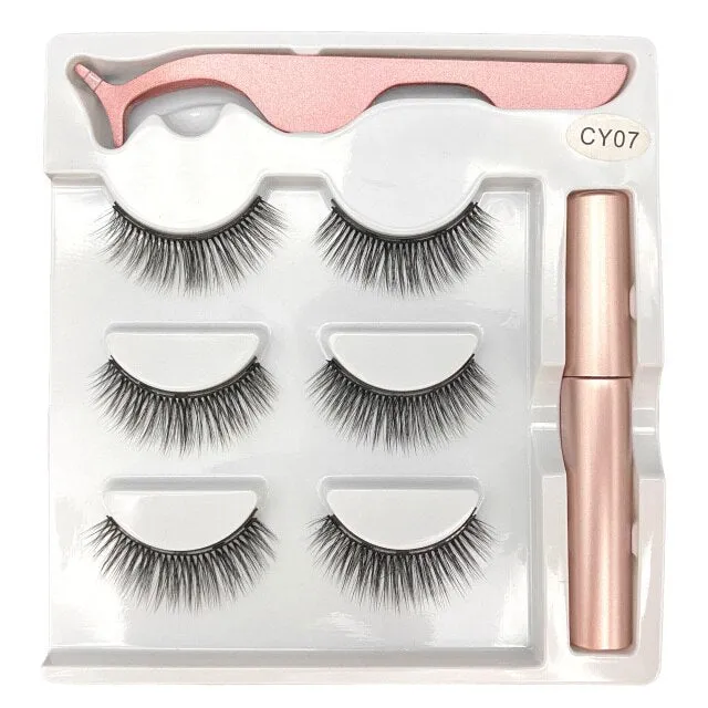 VenusFox Magnetic Eyelashes Lash Extensions Waterproof Magnet Eyeliner Long Lasting Natural Magnetic Lashes False Make Up Set