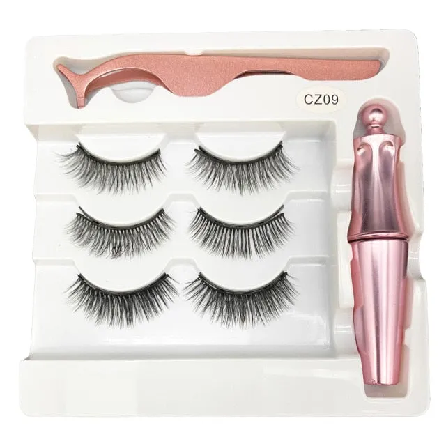 VenusFox Magnetic Eyelashes Lash Extensions Waterproof Magnet Eyeliner Long Lasting Natural Magnetic Lashes False Make Up Set