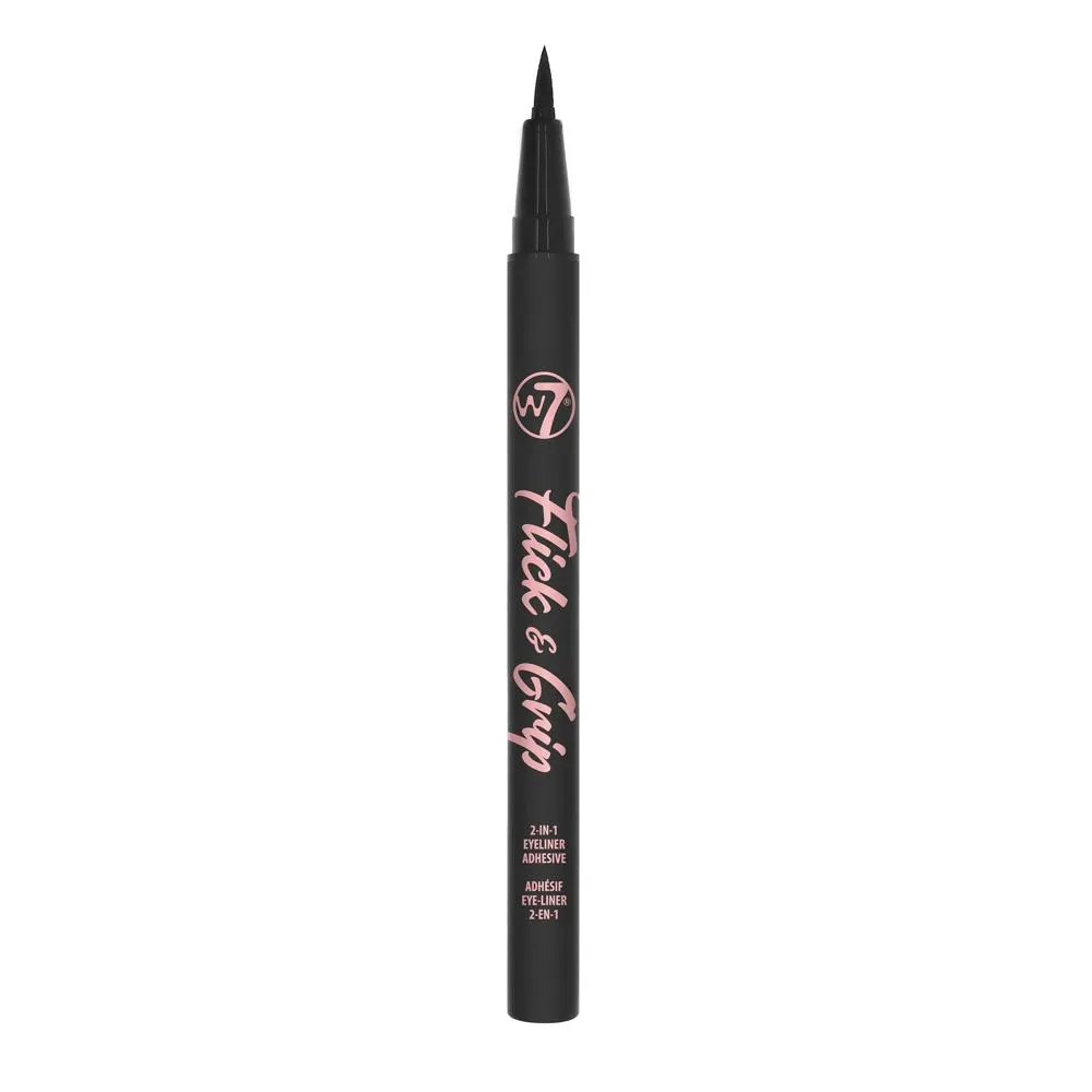 W7 Flick & Grip 2-In-1 Adhesive Eyeliner Pen - Black