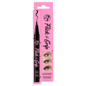 W7 Flick & Grip 2-In-1 Adhesive Eyeliner Pen - Black