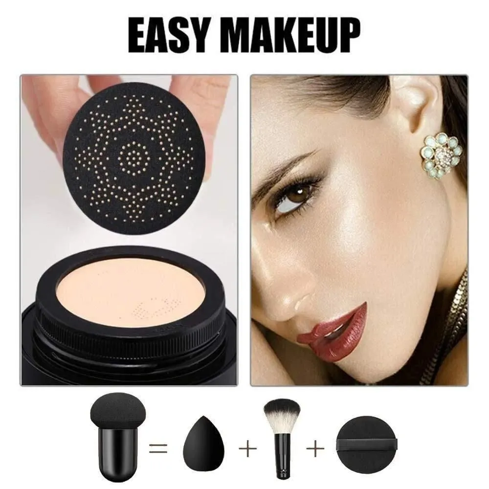 Waterproof CC Cream With Mushroom Head Makeup Brush