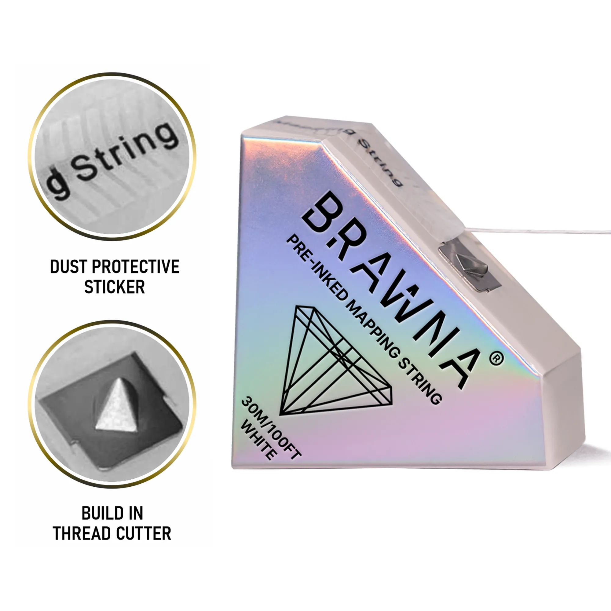 White and Pink Mapping String for Brows and Lips Measuring - 4 Pack