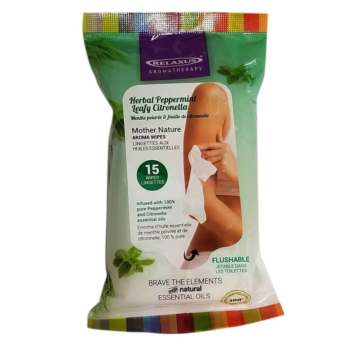 Wholesale Peppermint and Leafy Citronella Facial Cleansing Wipes - Displayer of 12