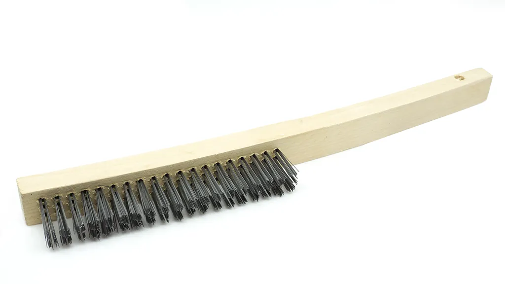 Wire Scratch Brush with Curved Handle - Carbon Steel