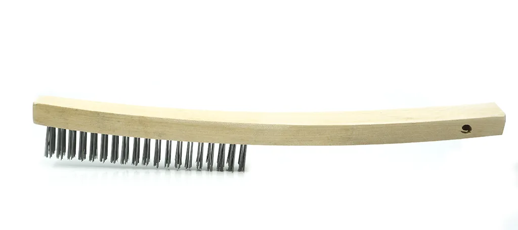 Wire Scratch Brush with Curved Handle - Carbon Steel