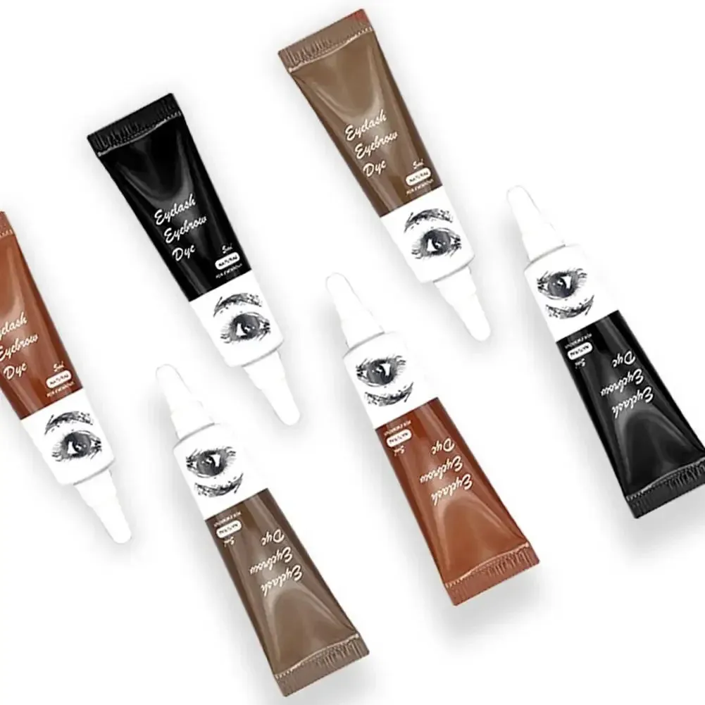 Yeknu 15-Minute Fast Henna Eyelash Eyebrow Dye Tint Professional Easy Dye Gel Eyelash Brown Black Color Tint Cream Kit Eyebrows Suit
