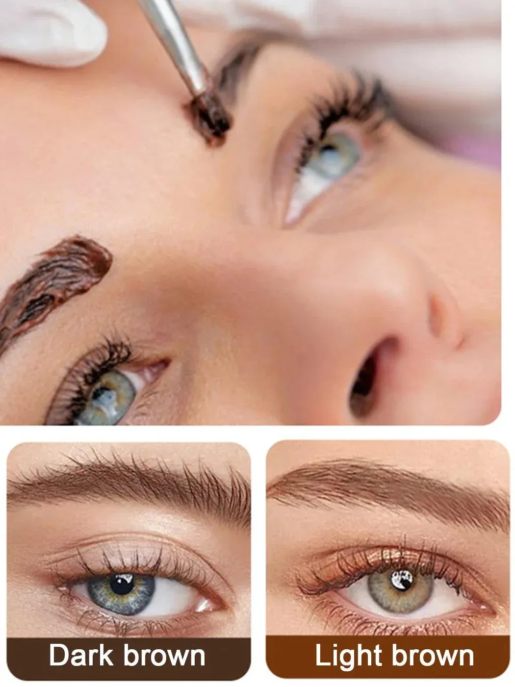 Yeknu 15-Minute Fast Henna Eyelash Eyebrow Dye Tint Professional Easy Dye Gel Eyelash Brown Black Color Tint Cream Kit Eyebrows Suit