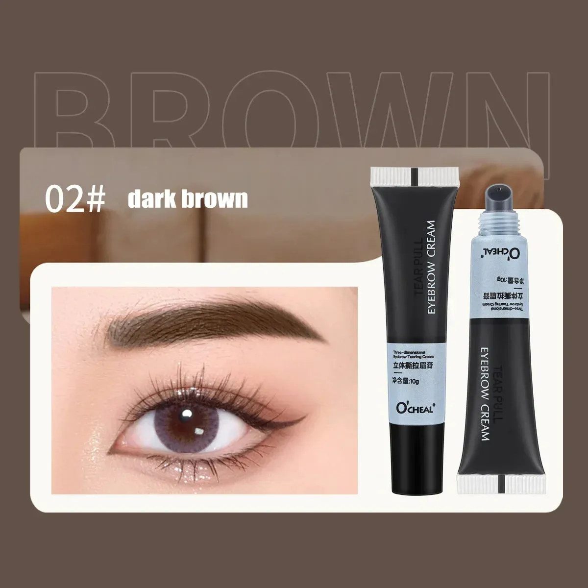 Yeknu 15-Minute Fast Henna Eyelash Eyebrow Dye Tint Professional Easy Dye Gel Eyelash Brown Black Color Tint Cream Kit Eyebrows Suit