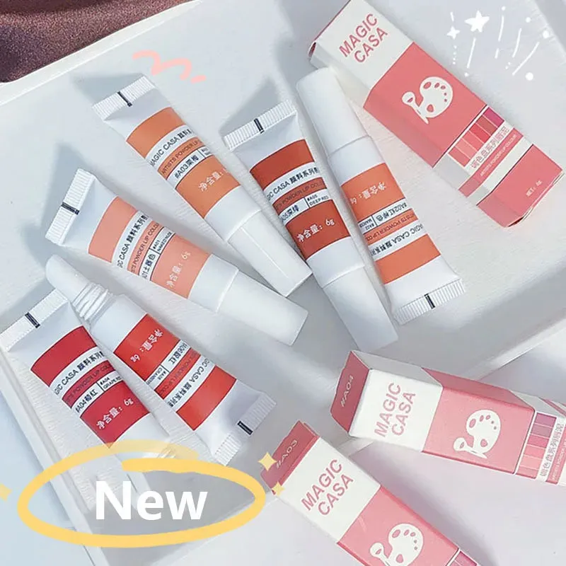 Yeknu 6 Colors Lip Mud Lipstick Velvet Matte Liquid Lipstick Waterproof Nude Lip Gloss Long Lasting Sexy Women Lip Tint Cosmetics