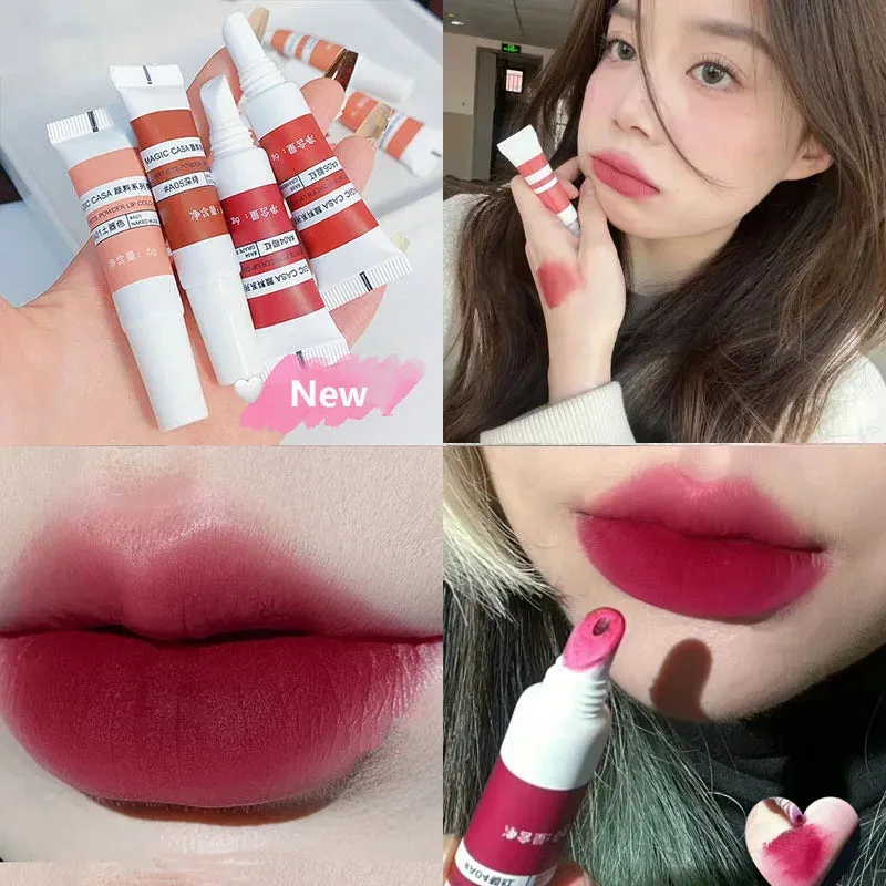 Yeknu 6 Colors Lip Mud Lipstick Velvet Matte Liquid Lipstick Waterproof Nude Lip Gloss Long Lasting Sexy Women Lip Tint Cosmetics