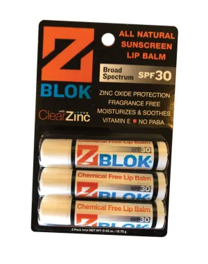 Z BLOK LIP BALM SPF30 3 PACK